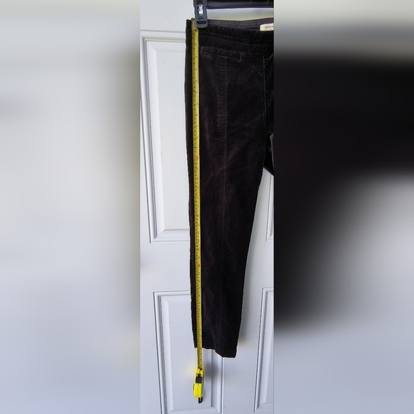 Anthropologie Essential Slim Stylish Black Velvet Velour Pants, 6 - Picture 5 of 10